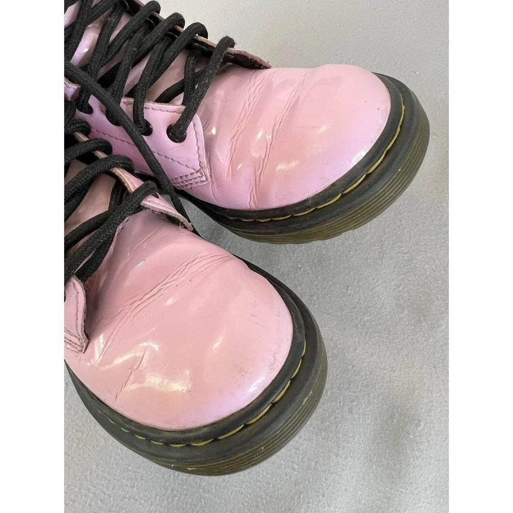 Dr Martens 1460 J Pink‎ Patent Leather Ankle Boots Youth Kids Size 12 US
